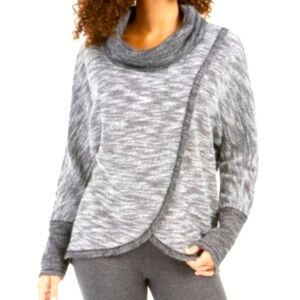 Calvin Klein Performance CowlNeck Tulip-Hem Silver Sweat Shirt New